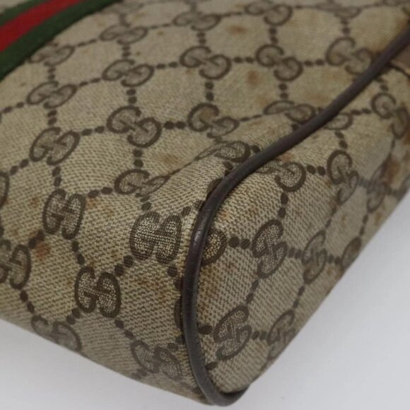 GUCCI GG Supreme Web Sherry Line Clutch Bag PVC Beige 89 01 012 Auth 112453 - Picture 3 of 16